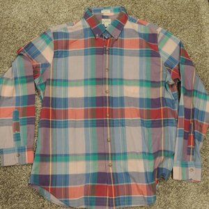 J Crew Indian Madras Button UP Shirt Multicolor Plaid